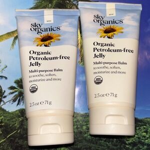 Sky Organics Organic Petroleum-free Jelly 2PK Multi-purpose Balm 2.5oz Each NEW